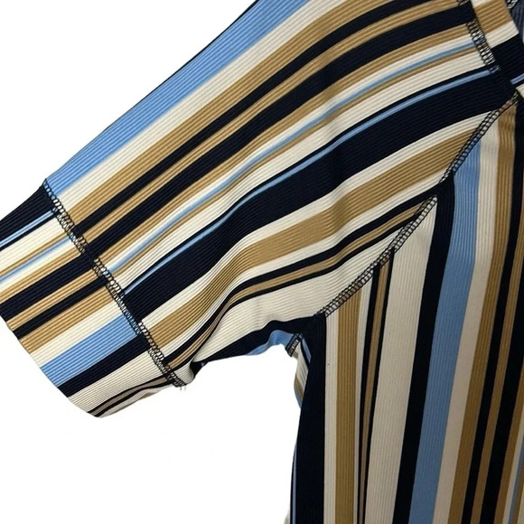 LuLaRoe blouse,women Small.Striped,bright ,hi Lo,scoop,cuffed  & seam details - Picture 3 of 8